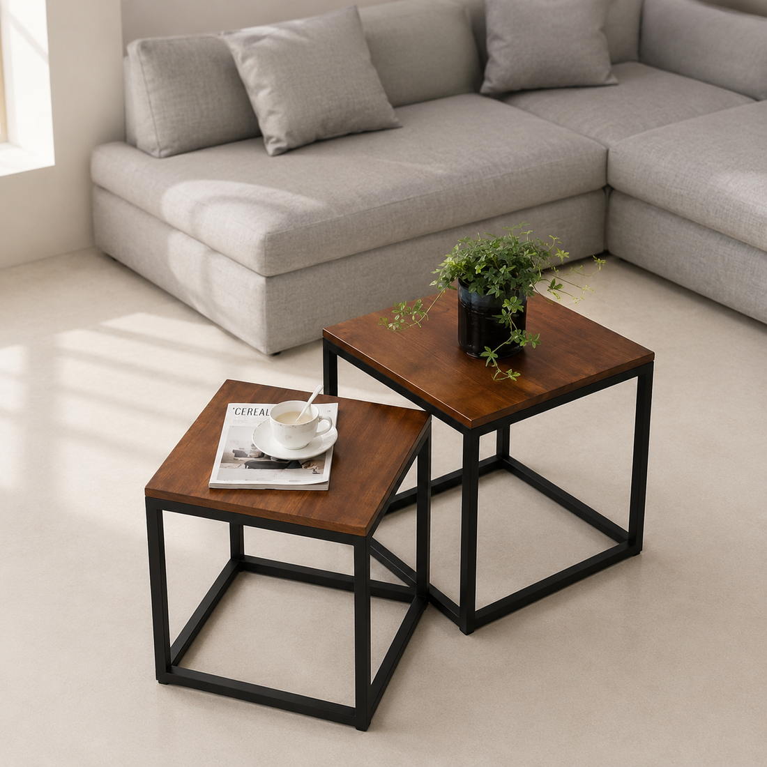 Modern Nesting Coffee Table Set (2 Pieces)