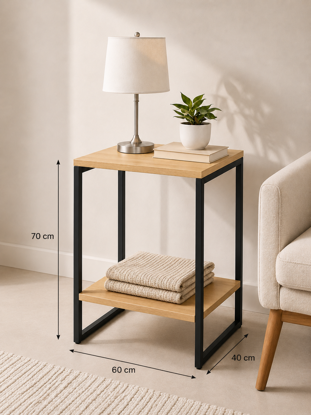 Modern Two-Tier Side Table